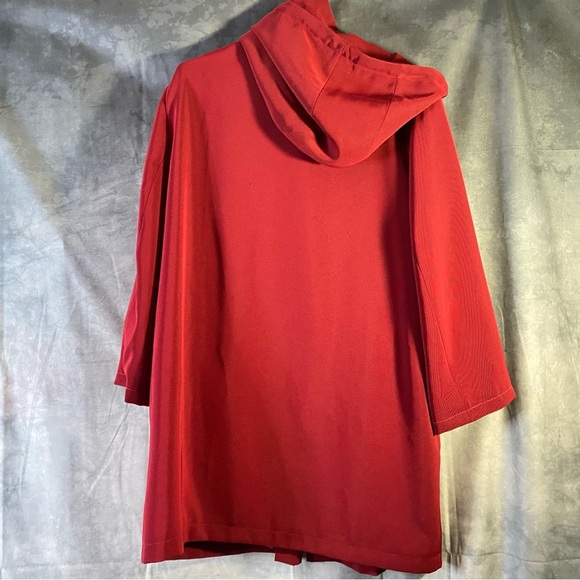 Vintage Red Full Zip Jacket With Removable Hood Size M Mid Length - Picture 2 of 8